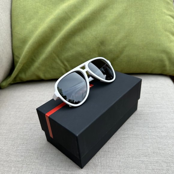 PRADA white aviator sunglasses - Picture 3 of 16